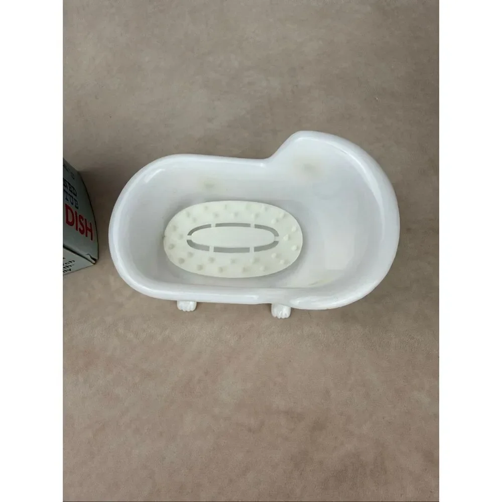 Vintage Flower Power Soap Dish Novelty Grandmas Tub Clawfoot Bathtub